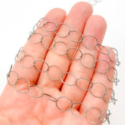 Oxidized Sterling Silver Twisted Round Link Chain